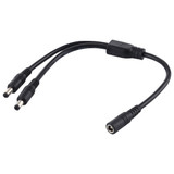 5.5 x 2.1mm 1 to 2 Female to Male Plug DC Power Splitter Adapter Power Cable, Cable Length: 30cm(Black)