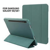 For Samsung Galaxy Tab S8+ / X800 3-folding Honeycomb TPU Smart Leather Tablet Case(Dark Blue)