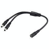 5.5 x 2.1mm 1 to 2 Female to Male Plug DC Power Splitter Adapter Power Cable, Cable Length: 70cm(Black)