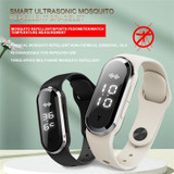 M21  Ultrasonic Mosquito Repellent Bracelet with Step Counter & Clock & Temperature Function(White)