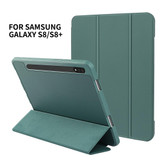 For Samsung Galaxy Tab S8+ / X800 3-folding Honeycomb TPU Smart Leather Tablet Case(Green)