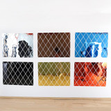 Rhombus Stitching Background Acrylic Mirror Decorative Stickers, Specification: Black Medium