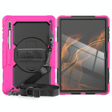 For Samsung Galaxy Tab S8 Ultra 14.6 inch SM-X900 Silicone + PC Tablet Case(Rose Red+Black)