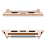 2 PCS Watchbands Stainless Steel Acoustic Ear Connector, Width: 20mm For Apple Watch Series 6 & SE & 5 & 4 40mm / 3 & 2 & 1 38mm(Rose Gold)