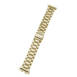 For OPPO Watch 46mm Three-beads Steel Watch Band(Gold)