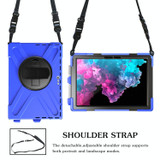 For Microsoft Surface Pro 4 / 5 Shockproof Colorful Silicone + PC Protective Case with Holder & Hand Strap & Pen Slot(Blue)