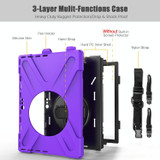 For Microsoft Surface Pro 4 / 5 Shockproof Colorful Silicone + PC Protective Case with Holder & Hand Strap & Pen Slot(Purple)