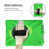 For Microsoft Surface Pro 4 / 5 / 6 / 7 / 7+ Shockproof Colorful Silicone + PC Protective Case with Holder & Hand Strap & Pen Slot(Green)