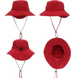 outfly Outdoor Breathable Fisherman Cap Lengthening Fish Tail Hiking Sunshade Cap(Red)