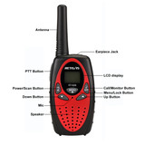 1 Pair RETEVIS RT628 0.5W EU Frequency 446MHz 8CHS Handheld Children Walkie Talkie(Red)
