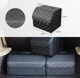 Car Trunk Foldable Storage Box, Rhombic Grid Small Size: 33 x 32 x 30cm (Black)