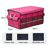 Car Trunk Foldable Storage Box, Capacity: 66L (Rose Red)