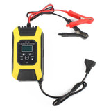 FOXSUR Car / Motorcycle Repair Charger 12V 7A 7-stage + Multi-battery Mode Lead-acid Battery Charger, Plug Type:EU Plug(Yellow)