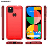 For Google Pixel 5a Brushed Texture Carbon Fiber TPU Case(Red)