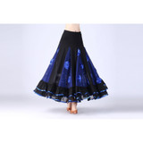 Sequin Flower Swing Modern Dance Skirt (Color:Royal Blue Size:Free Size)