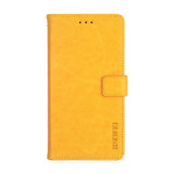 For Lenovo K12 Pro idewei Crazy Horse Texture Horizontal Flip Leather Case with Holder & Card Slots & Wallet(Yellow)