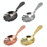 Seashell Shape Stainless Steel Strainer Cocktail Ice Filter(Gold)