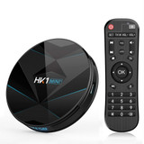 HK1MINI+ 4K HD Smart TV BOX,Android 9.0,RK3318 Quad-Core 64bit Cortex-A53 ,4GB+64GB, Support TF Card, HDMI, WIFI, AV, LAN, USB(Black)