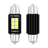 2 PCS 42mm DC12V-24V 3W 6000K 660LM 6LEDs SMD-3030 Car Reading Lamp / License Plate Light