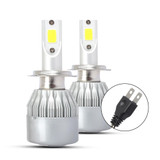 2 PCS H7 18W 1800 LM 8000K IP68 Casnbus Constant Current Car LED Headlight with 2 COB Lamps, DC 9-36V(Ice Blue Light)