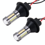 2PCS 1156/Ba15s 5W 300LM 66LEDs SMD-4014 Car Tail Bulb Turn Signal Auto Reverse Lamp Daytime Turn Running Light Car Source (White Light+ Yellow Light),Cable Lenght:1 m