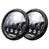 2 PCS 7 inch DC10-48V 36W 6000K Harley Motorcycle Headlight with 12 SMD-5630-LED Lamps and 12 Crystal Lamp Beads(White Light)