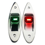 D2944 1W 12V Marine Boat Waterproof Navigational LED Side Bow Tear Drop Lights (Green and Red)