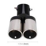 Universal Car Styling Stainless Steel Curved Double Outlets Exhaust Tail Muffler Tip Pipe(Black)