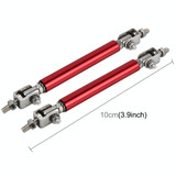 2 PCS Car Modification Large Surrounded By The Rod Telescopic Lever Front and Rear Bars Fixed Front Lip Back Shovel Adjustable Small Rod, Length: 10cm(Red)