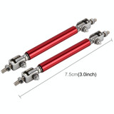 2 PCS Car Modification Large Surrounded By The Rod Telescopic Lever Front and Rear Bars Fixed Front Lip Back Shovel Adjustable Small Rod, Length: 7.5cm(Red)