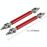 2 PCS Car Modification Large Surrounded By The Rod Telescopic Lever Front and Rear Bars Fixed Front Lip Back Shovel Adjustable Small Rod, Length: 20cm(Red)