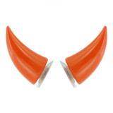 2 PCS Motorcycle Helmet Devil Decoration Motorbike Helmet Suction Cups Horns Decoration Headwear Sucker(Orange)