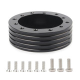 Car Hub for 6-Hole to 3-Hole Steering Wheel Adapter Boss Kit Steering Wheel Spacer Bolts (Black)