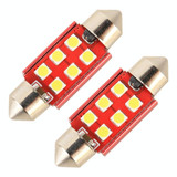 2 PCS 36mm DC12V / 2.2W / 6000K / 180LM 6LEDs SMD-3030 Car Reading Lamp (White Light)