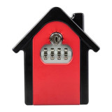 Hut Shape Password Lock Storage Box Security Box Wall Cabinet Safety Box, with 1 Key(Red)
