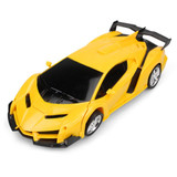 1023 4 Channels Remotely Deformed Car Toy Car(Yellow)