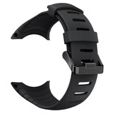 For Sunnto Core Series Square Steel Buckle Silicone TPU Watch Band(Black)