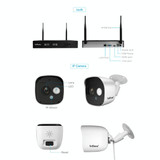 SriHome NVS002 1080P 4-Channel NVR Kit Wireless Security Camera System, Support Humanoid Detection / Motion Detection / Night Vision, EU Plug