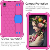 For Samsung Galaxy Tab A 8.0 2019 P200 / P205 Honeycomb Design EVA + PC Material Four Corner Anti Falling Flat Protective Shell with Strap(Rose Red+Blue)