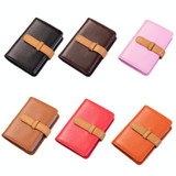 2 PCS PU Leather Credit Card Bag Portable Business Card Case(Watermelon Red)