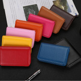 2 PCS PU Leather Metal Business Card Holder Magnetic Lychee Stainless Steel Business Card Case(Yellow)