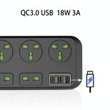 T17 3000W High-power 24-hour Smart Timing Socket QC3.0 USB Fast Charging Power Strip Socket , Cable Length: 2m, US Plug(White)