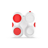 Decompression Handle Fidget Cube Dice Decompression Finger Sports Toy(Four-page Handle - White Red)