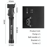 WEST BIKING YP0711115 Bicycle Pump Portable Basketball Mini Pump Equipment(Black)