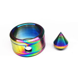 2 PCS Stainless Steel Self-Defense Ring Outdoor EDC Personal Protection Tool(Colorful Ring)