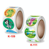 10 Rolls Cute Little Animal Teacher Reward Student Children Sticker Toy Decoration Sticker, Size: 2.5cm / 1 Inch(K-109)