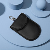 2 PCS Car Key Ring RFID Anti-Theft Key Bag Mobile Phone Signal Shield Bag Anti-Magnetic Bag(Black PU)