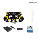 Children Hand Roll Electronic Drum DTX Game Portable Drum(G601 Tiger)