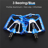 1pair WEST BIKING YP0802083 Mountain Bike Aluminum Alloy Pedal Lightweight Bearing Foot Pedal(Blue)