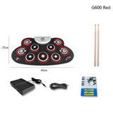 Children Hand Roll Electronic Drum DTX Game Portable Drum(G600 Red)